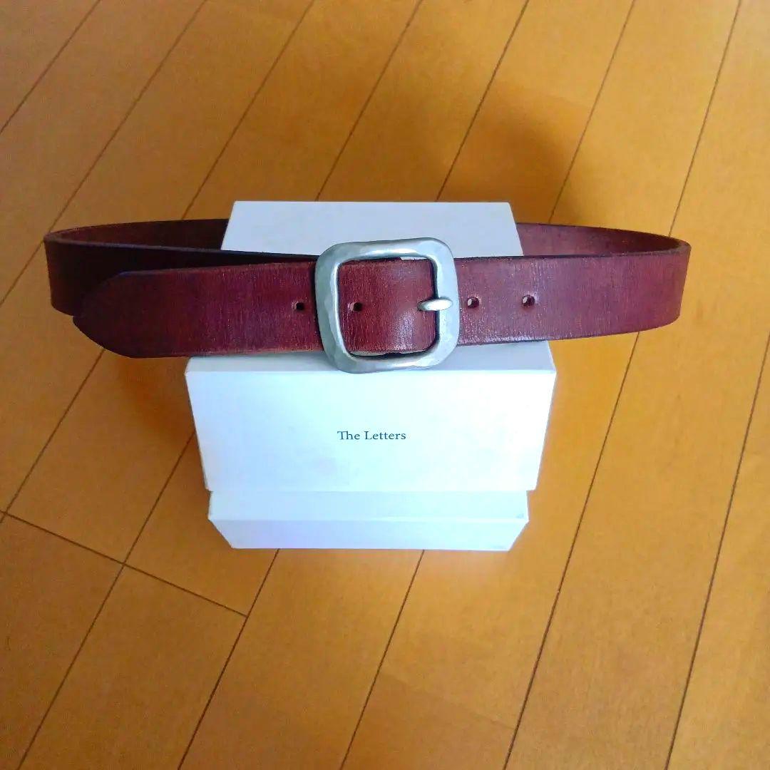 the letters　ダークブラウン レザー ベルト