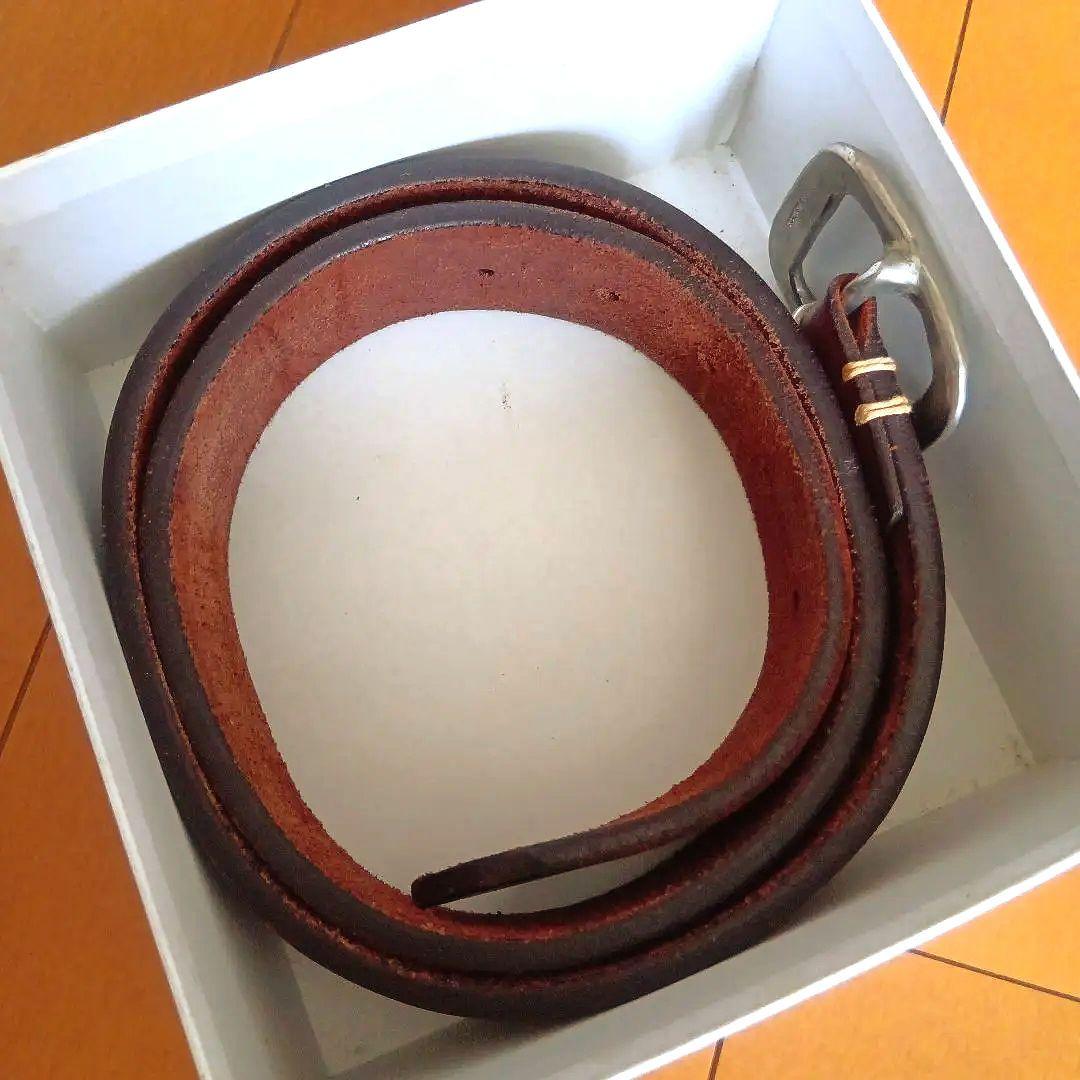 the letters　ダークブラウン レザー ベルト