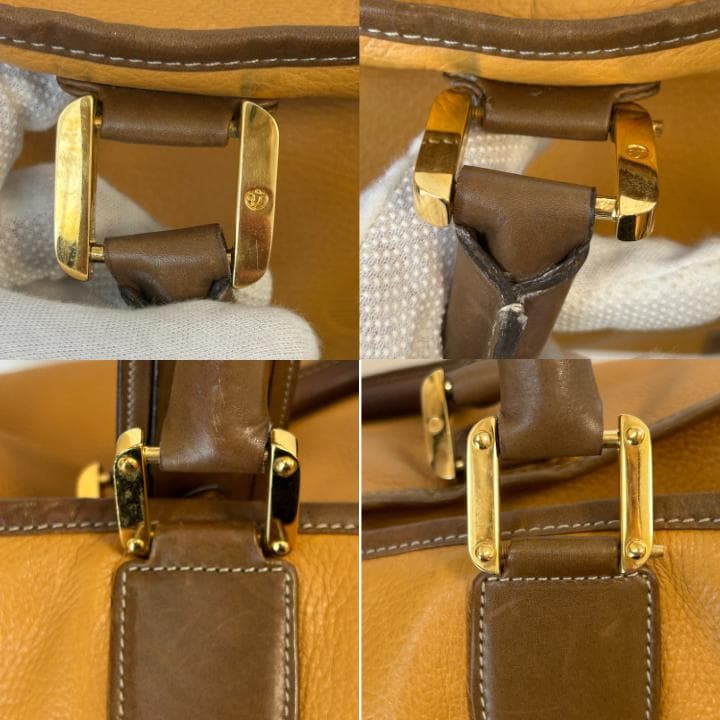 LOEWE ロエベ アナグラム レザー ボストンバッグ ブラウン系 50cm