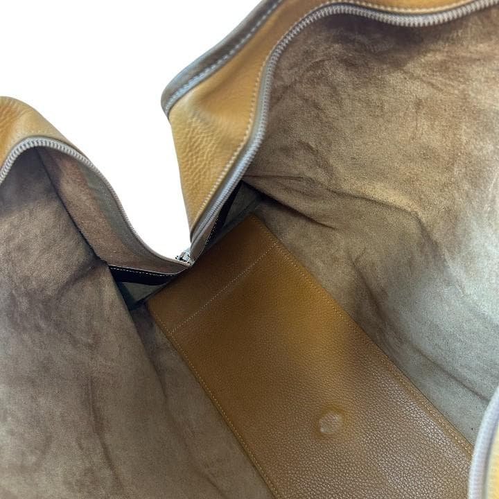 LOEWE ロエベ アナグラム レザー ボストンバッグ ブラウン系 50cm