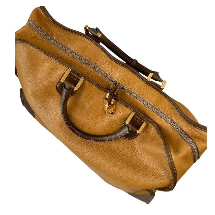 LOEWE ロエベ アナグラム レザー ボストンバッグ ブラウン系 50cm