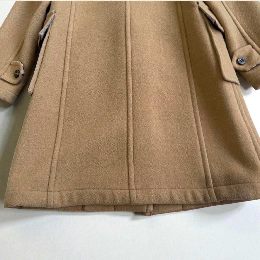 【バーバリーブルーレーベル】ダッフルコート　ロング　ファー　ノバチェック　茶