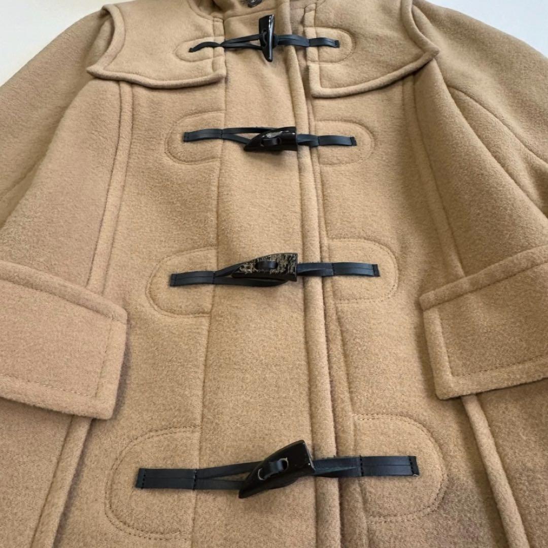 【バーバリーブルーレーベル】ダッフルコート　ロング　ファー　ノバチェック　茶