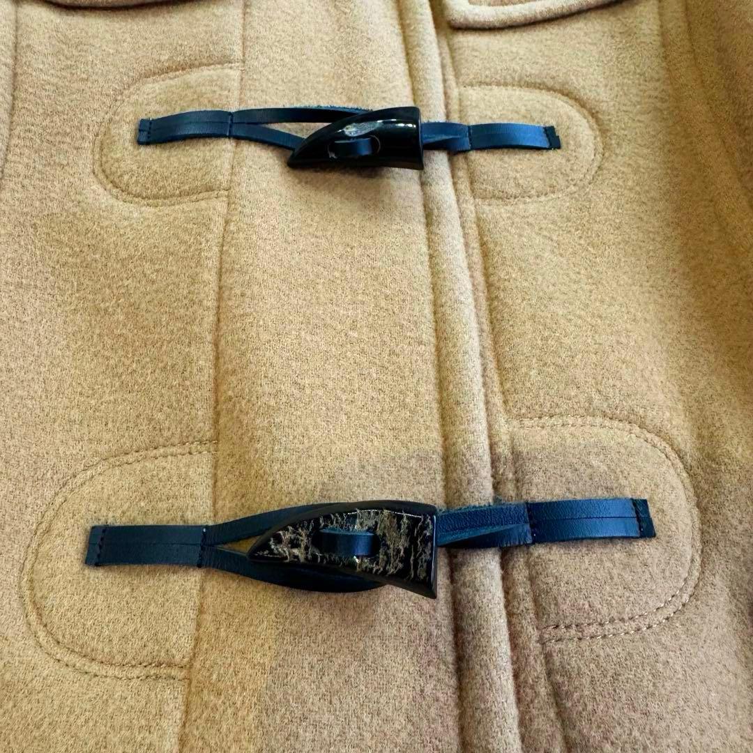 【バーバリーブルーレーベル】ダッフルコート　ロング　ファー　ノバチェック　茶