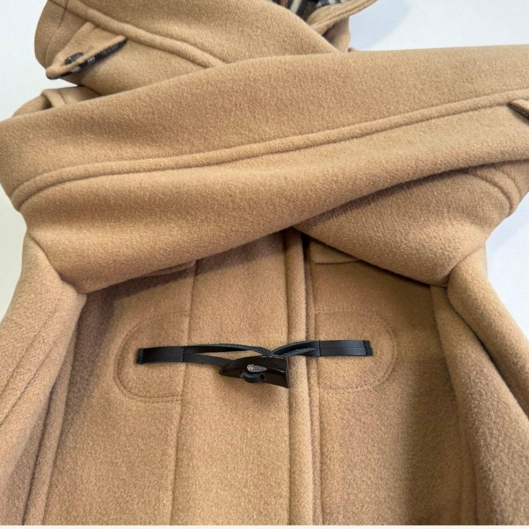 【バーバリーブルーレーベル】ダッフルコート　ロング　ファー　ノバチェック　茶