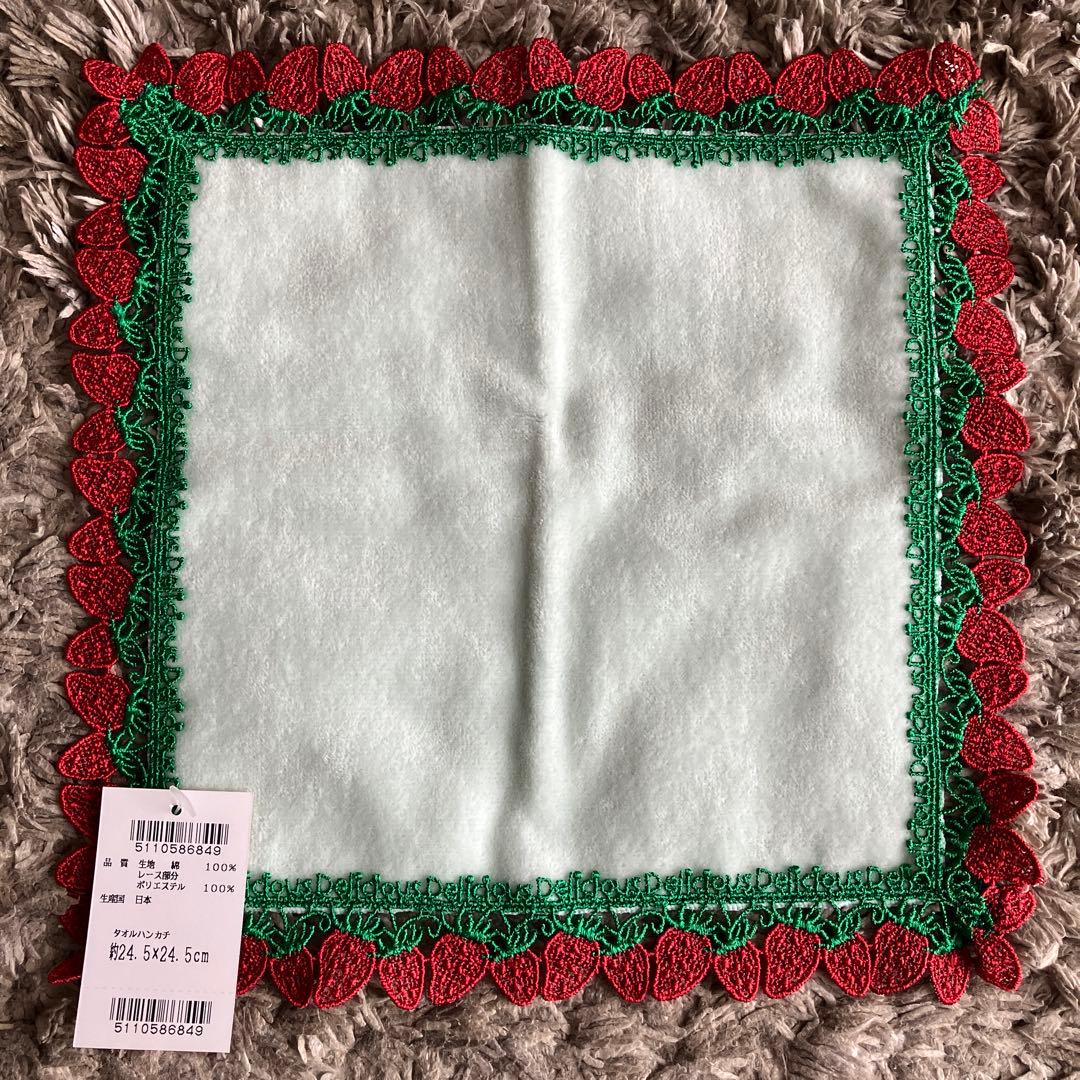 ピーチ　桜　苺　口福ボックス　婦人画報別注　 近沢レース　ハンカチ　花より団子