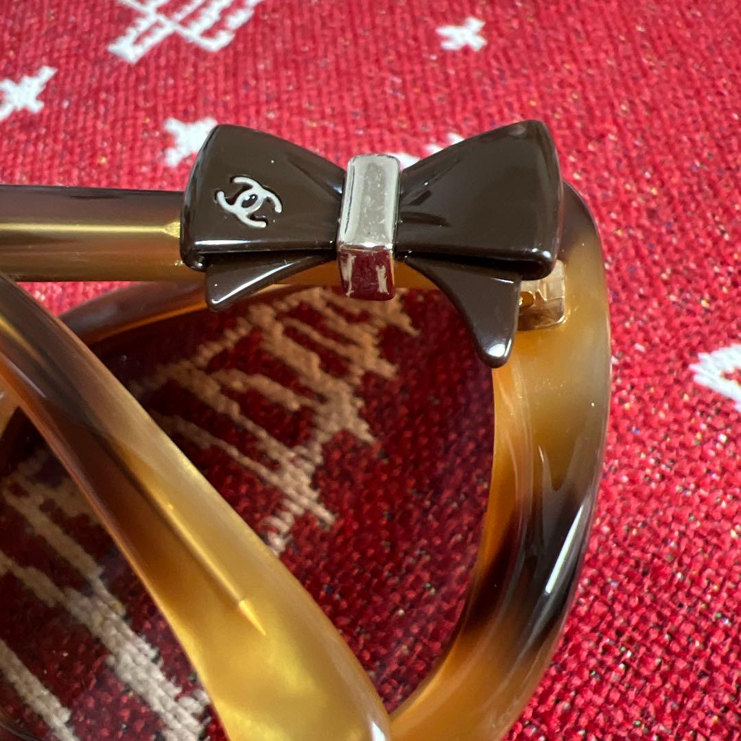 CHANEL サングラス べっ甲風 リボン ココマーク ブラウン 茶　シャネル