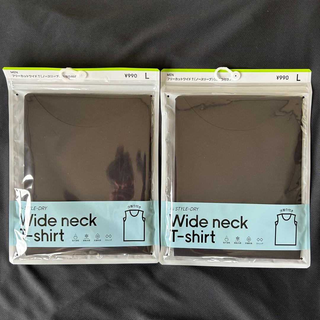GU スタイルドライ フリーカットワイドネックT ノースリーブ L 4着セット
