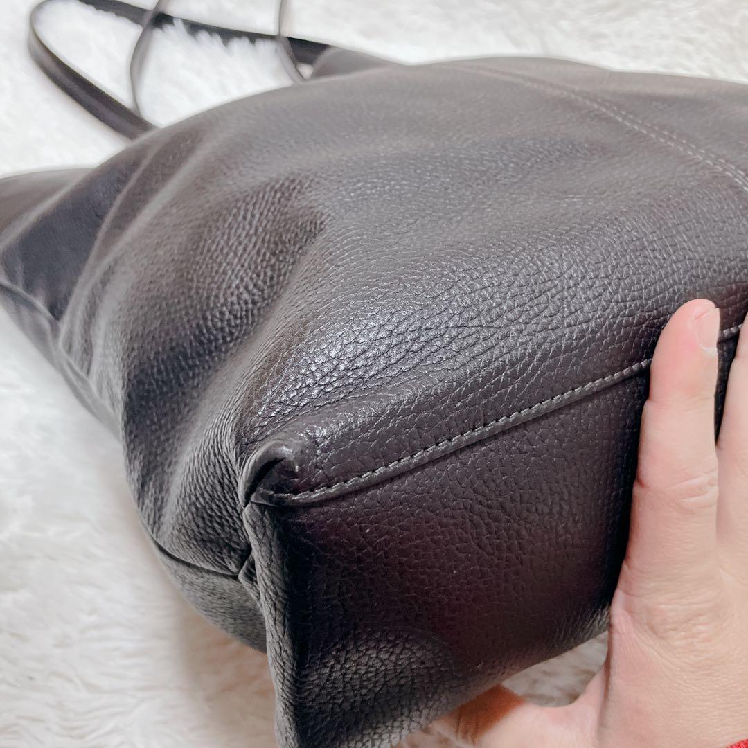 ユナイテッドアローズ　トートバッグ　リアルレザー　ブラック　大容量　男女兼用