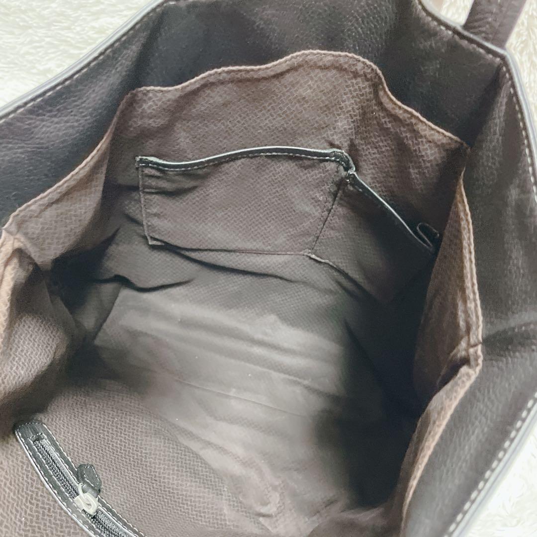 ユナイテッドアローズ　トートバッグ　リアルレザー　ブラック　大容量　男女兼用