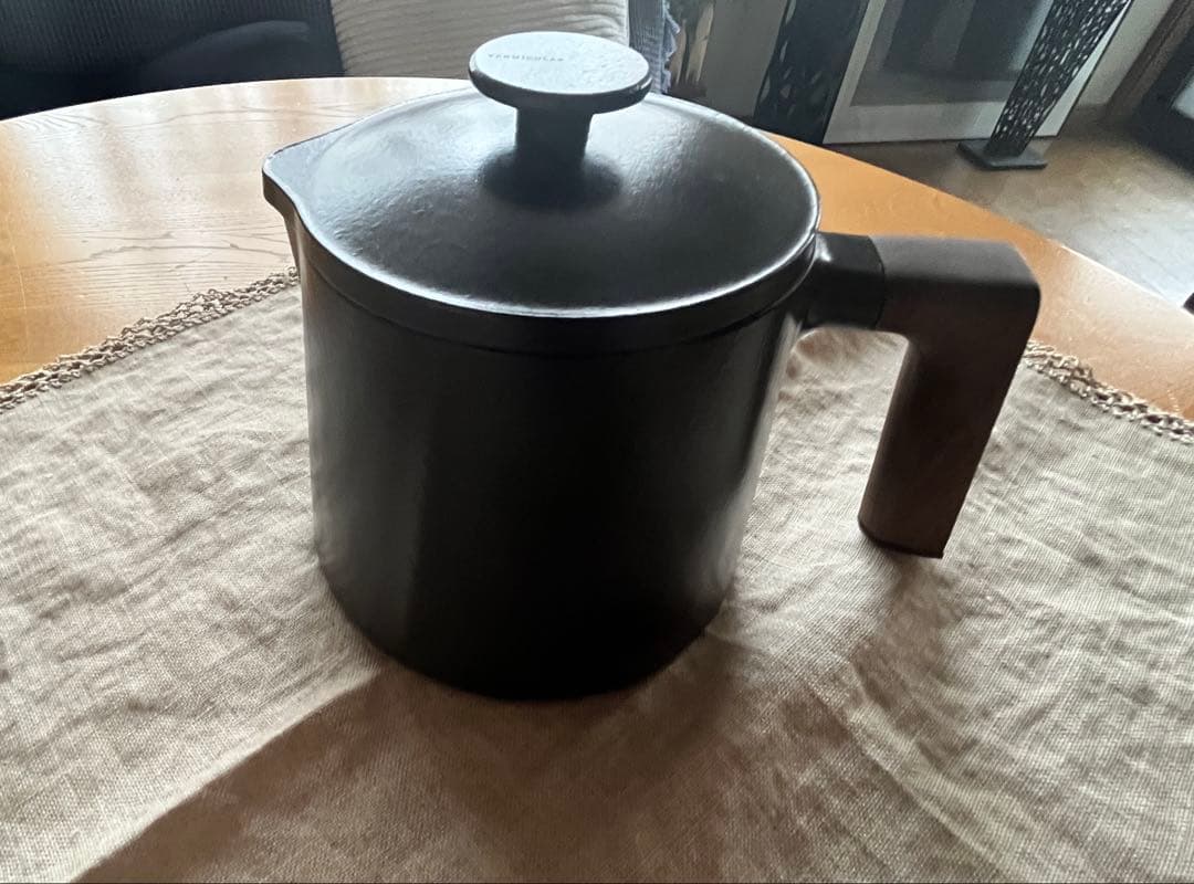 バーミキュラ黒 鋳鉄 スープポット木製ハンドル