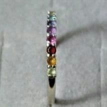 ジュエリーツツミ k10WGマルチカラーストーンリング