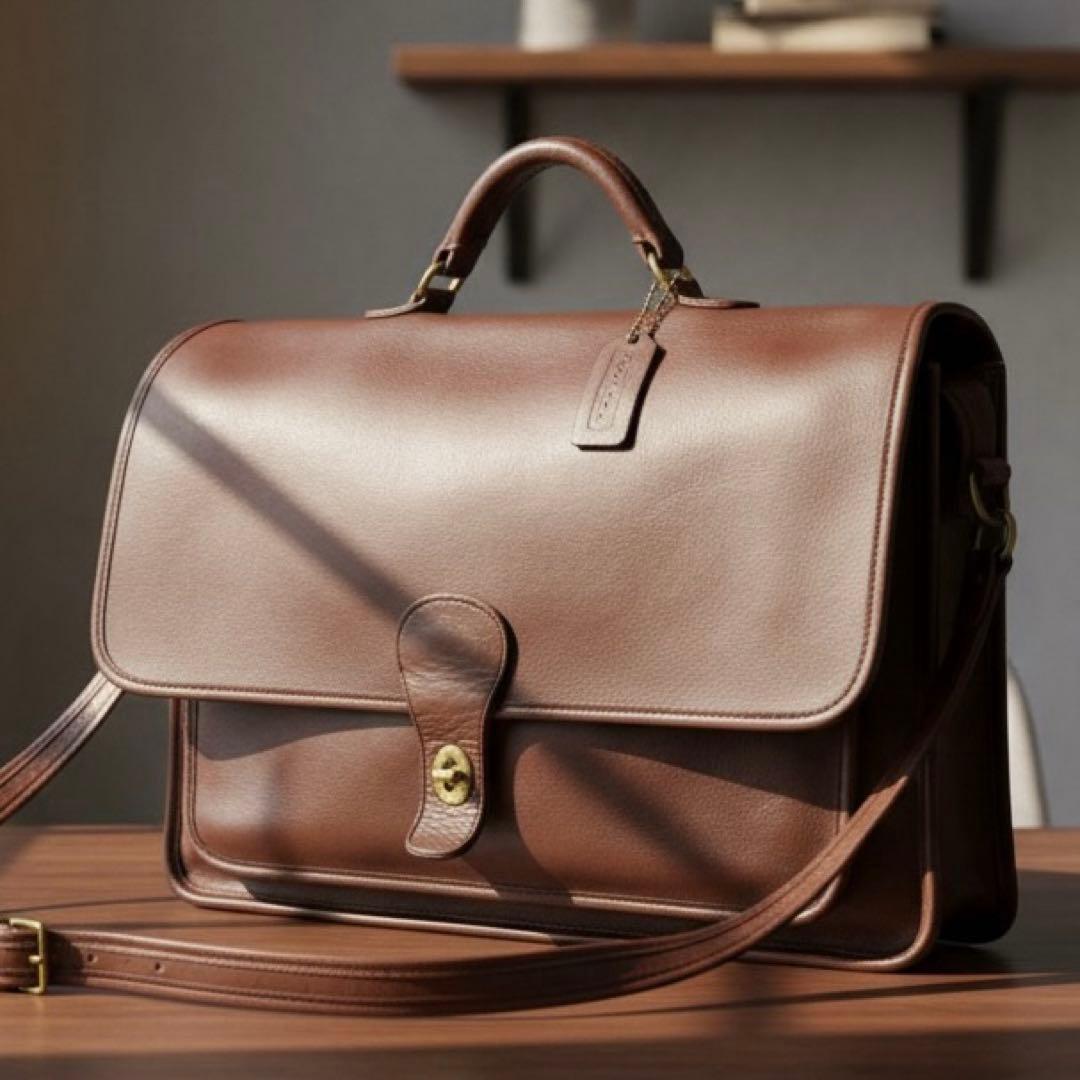 希少✨COACH コーチ ビンテージ 5180 ブルリーフケース 2way