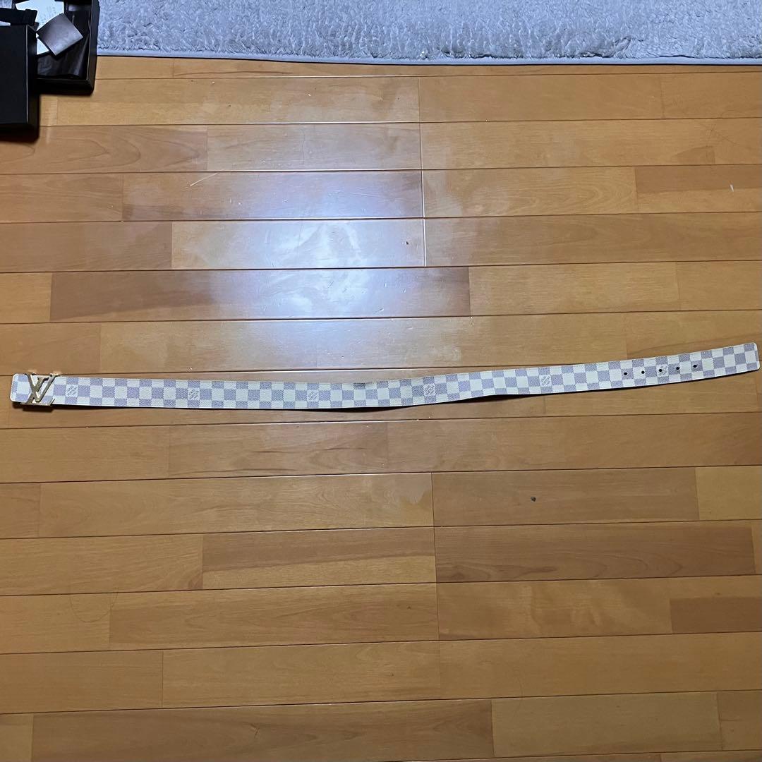 【正規店美品】Louis VuittonベルトイニシャルLV アズールキャンバス