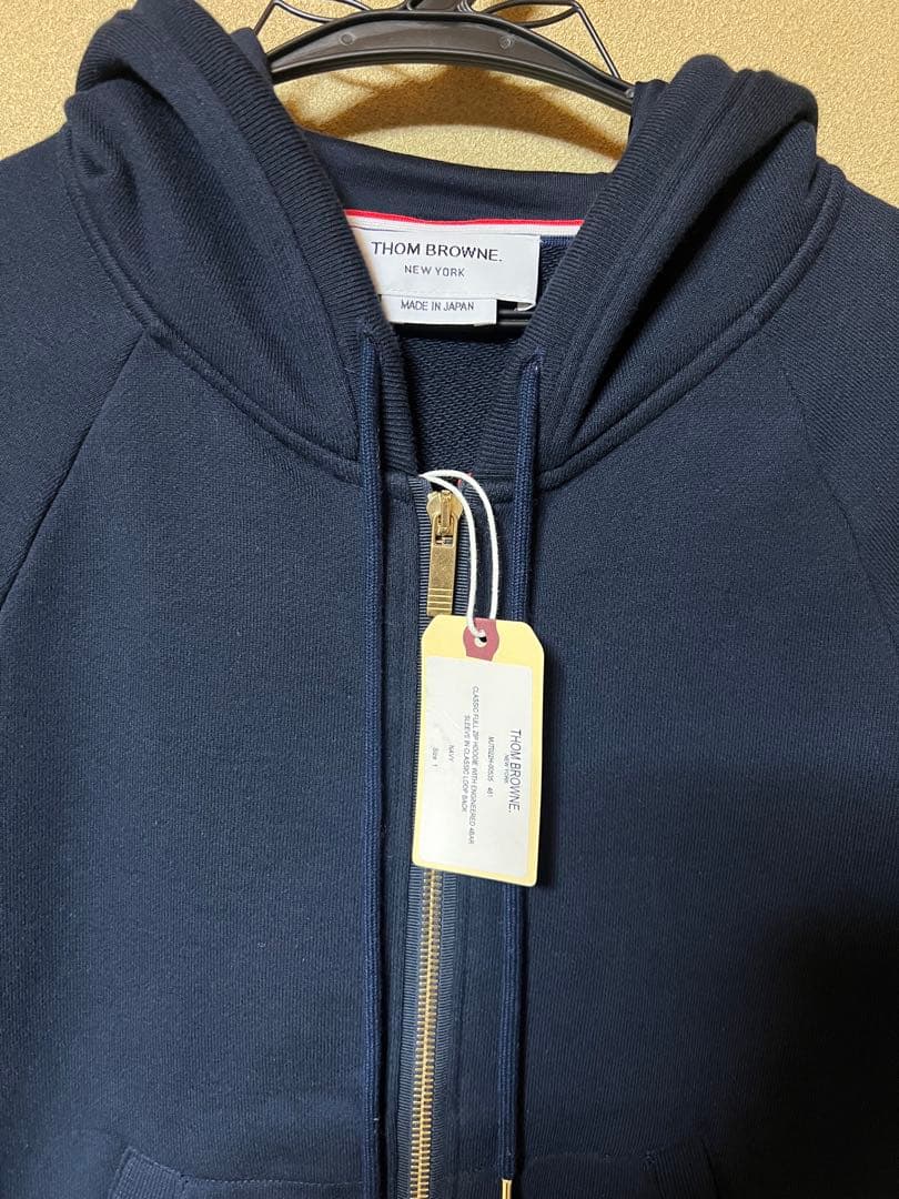 【超美品】THOM BROWNE ネイビー パーカー　サイズ1
