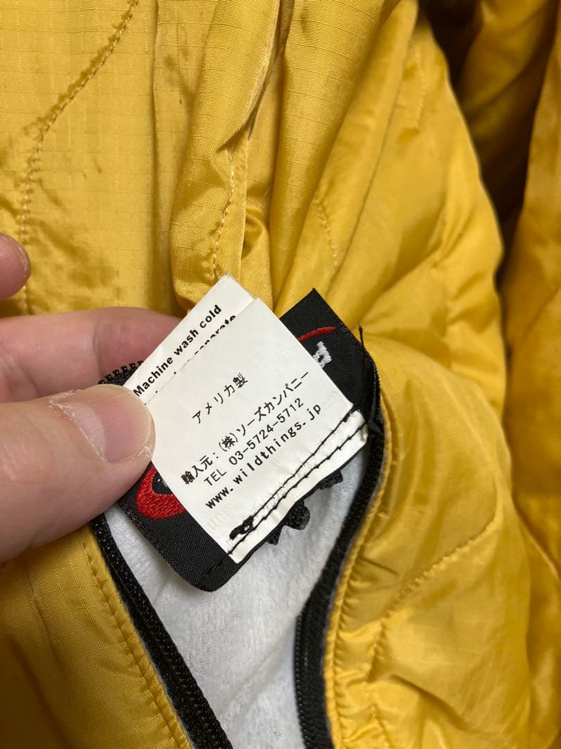 USA WILD THINGS リバーシブル プリマロフトパーカ L 黄 灰