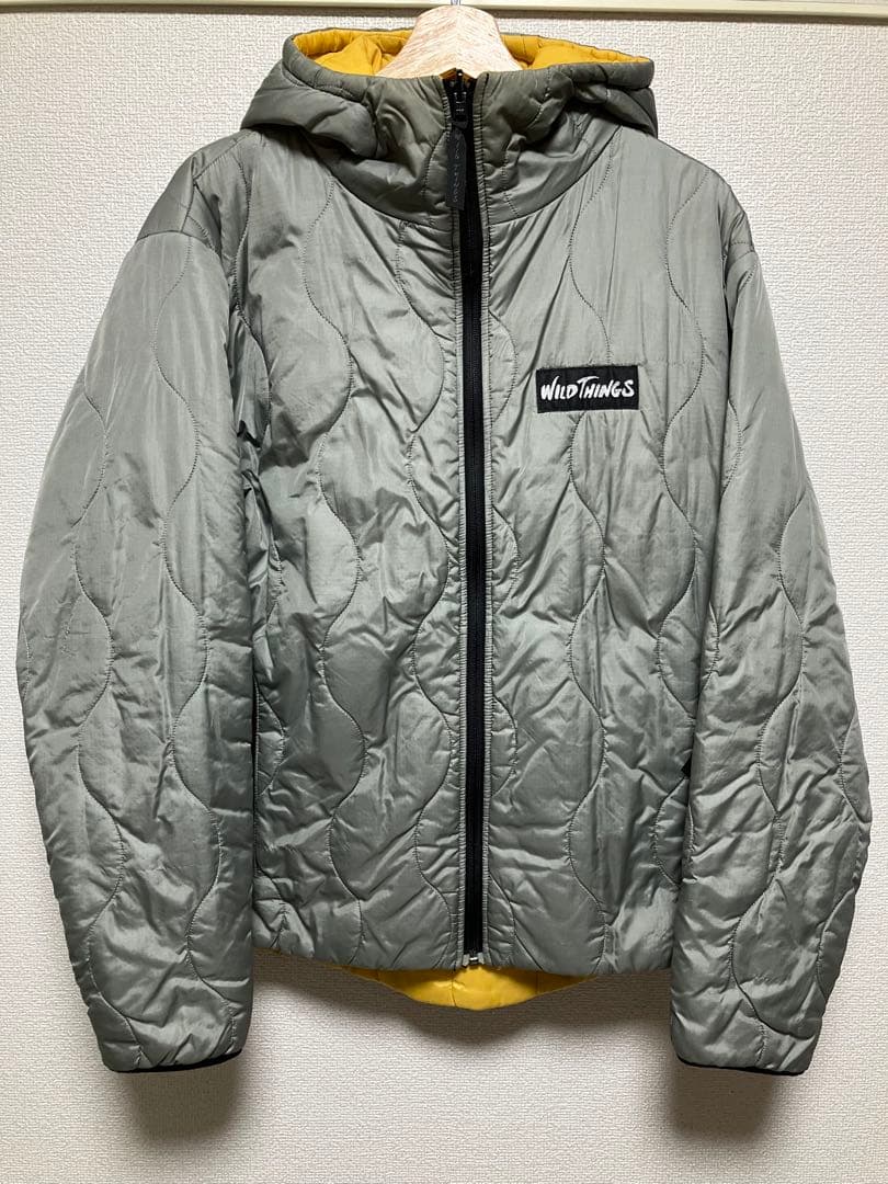 USA WILD THINGS リバーシブル プリマロフトパーカ L 黄 灰