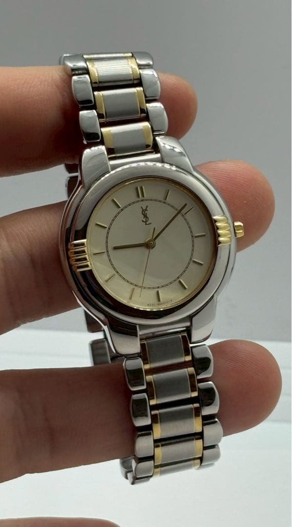 新品電池 YSL イヴサンローラン ユニセックス腕時計 アイボリー