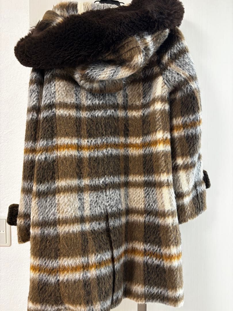 グレースコンチネンタル シャギー チェック ダッフルコート【定価9.6万】