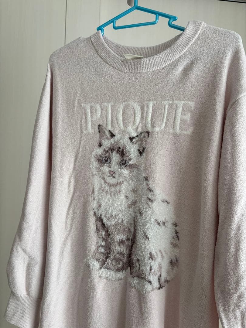 ジェラピケ　CAT キャット　ジャガードワンピース　　ピンク　新品未使用タグ付き