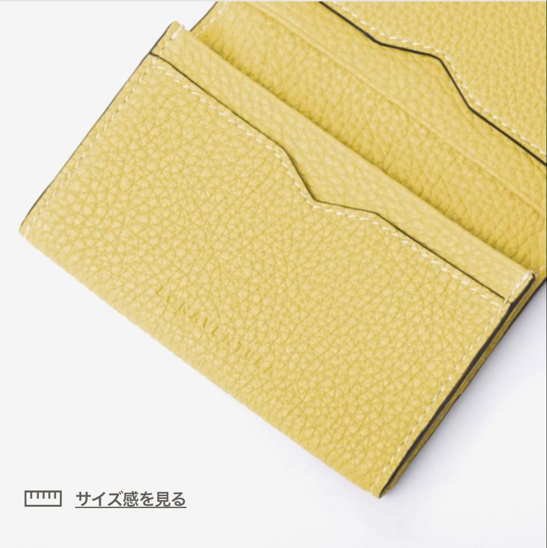 ボナベンチュラ　イエロー レザー 名刺入れ 二つ折り