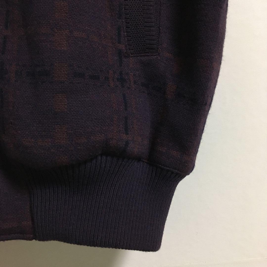 デッドストック ダークパープル ショールカラー ウールジャケット レトロ 濃紫