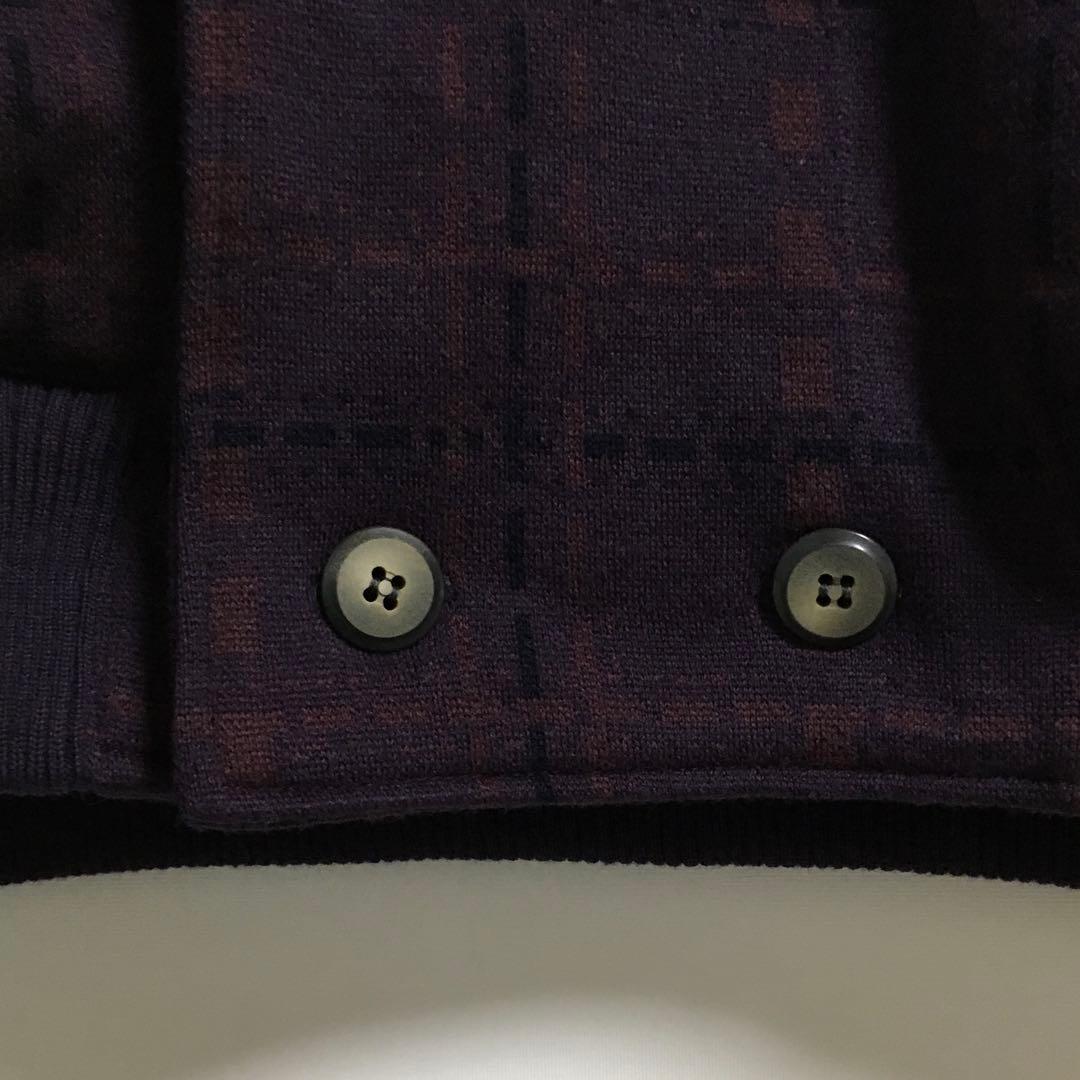 デッドストック ダークパープル ショールカラー ウールジャケット レトロ 濃紫