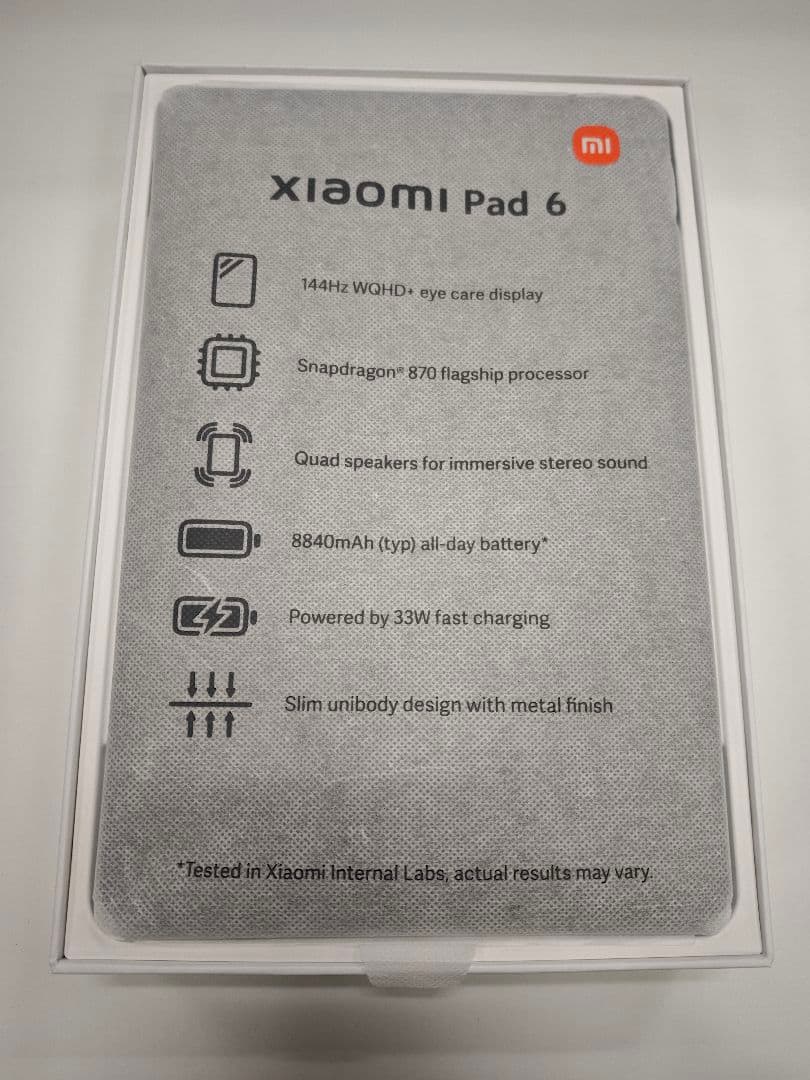 Androidタブレット本体 Xiaomi Pad 6 8GB RAM 128GB ROM