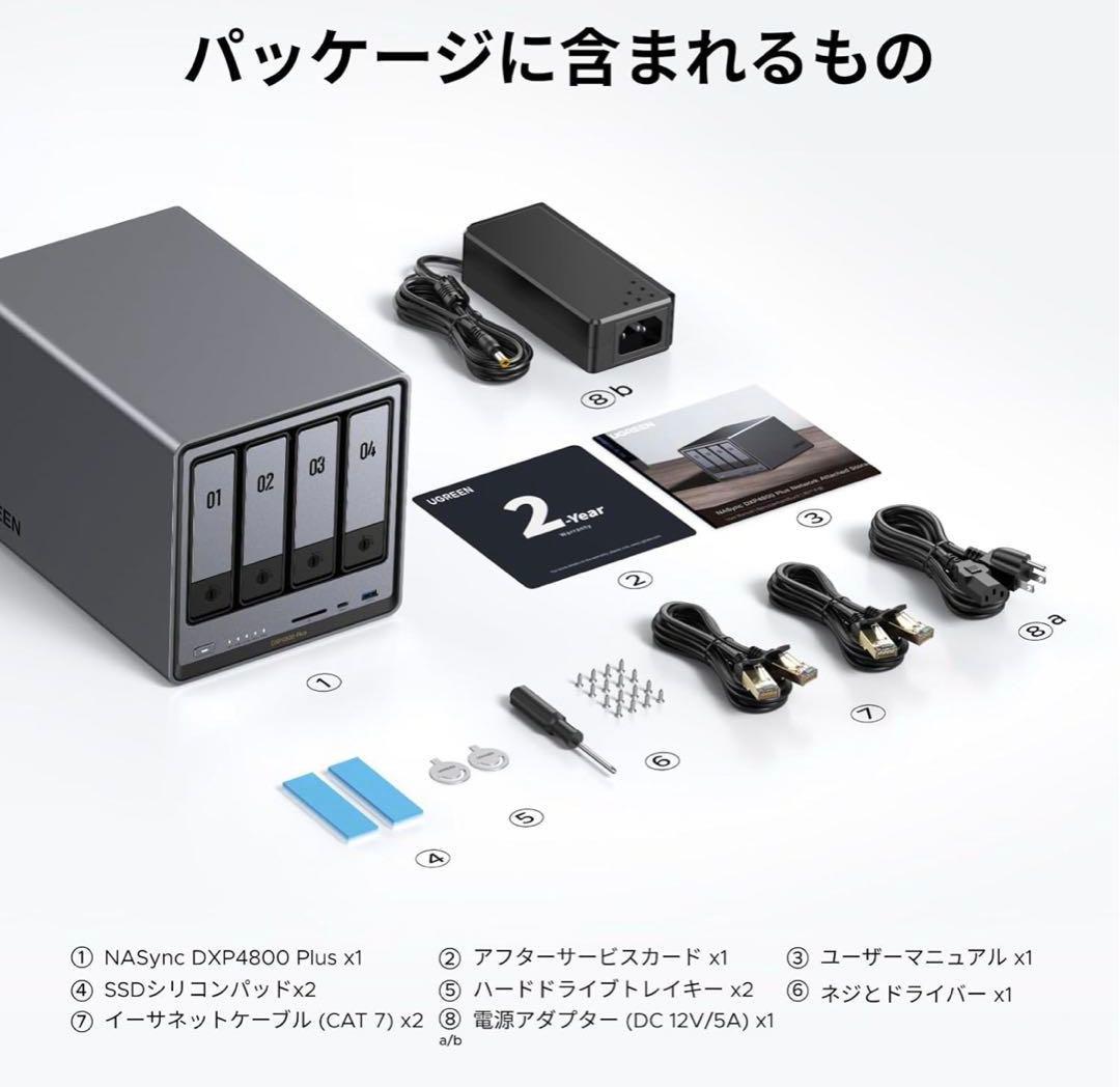 UGREEN DXP4800 Plus NAS 4スロット