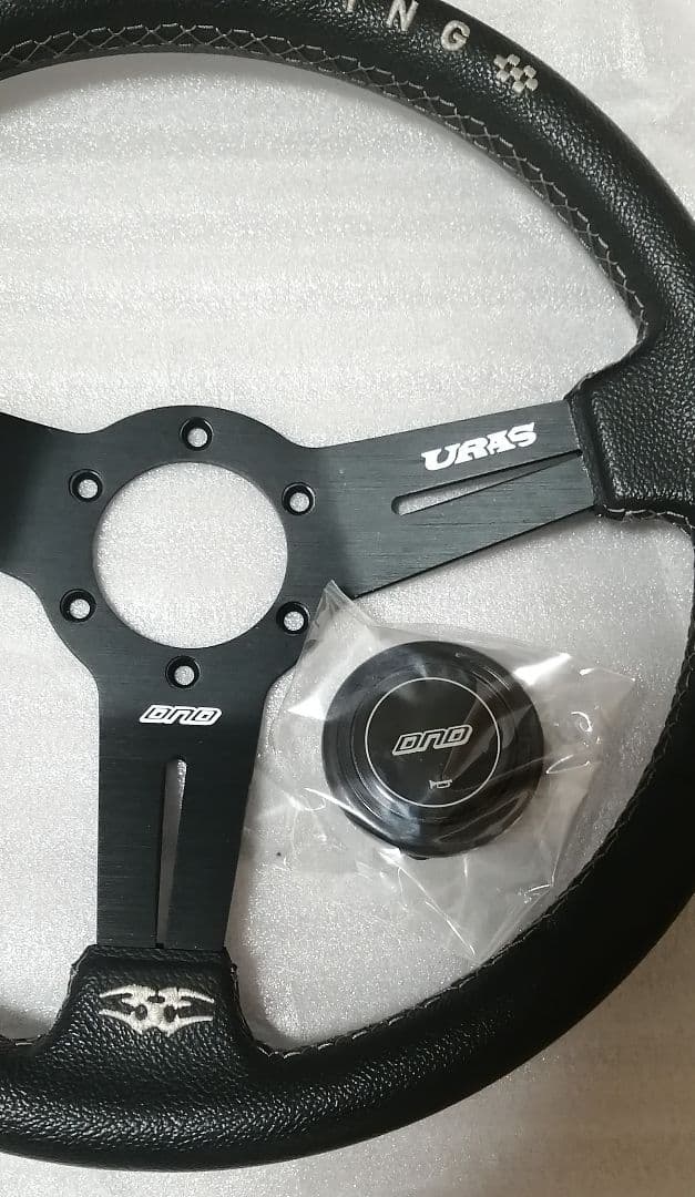 URAS ブラックレザー ステアリング 3スポーク
