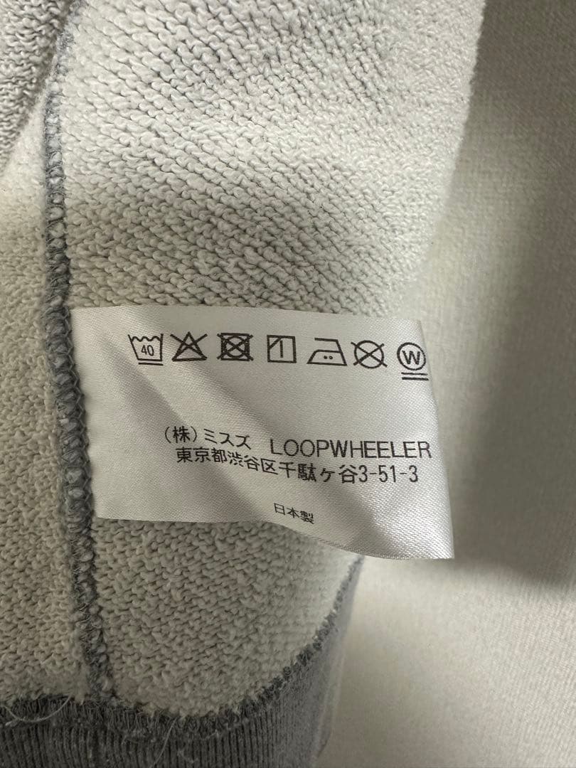 ループウィラー　LW01 丸胴吊り編みクルースウェット　グレー