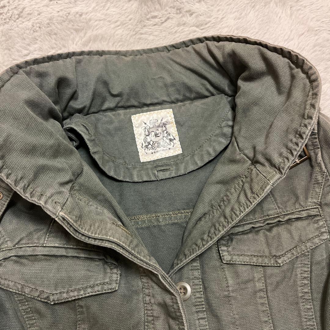 Y2K グランジ パンク ロック ミリタリージャケット カーキ