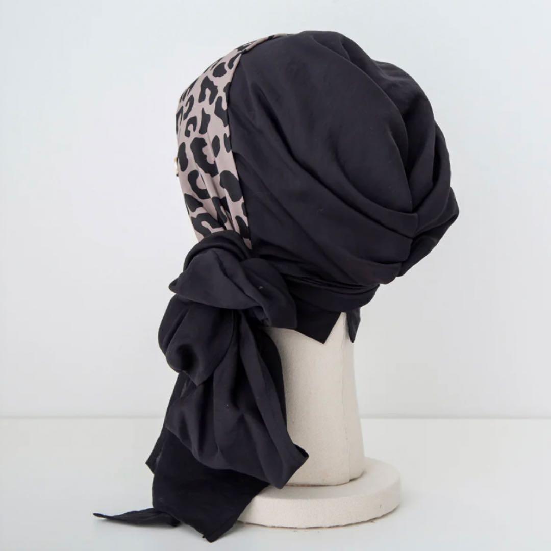 BAREN スカーフハット(Mサイズ) LeopatdBlack 医療用