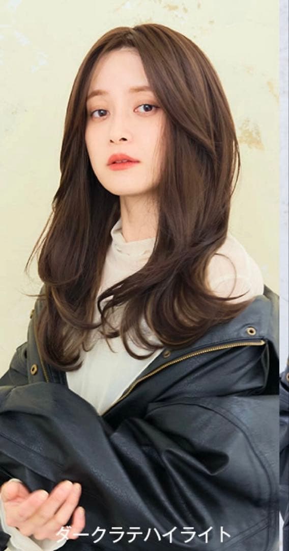 ロング フルウィッグ 「天使のベースウィッグ」　Lサイズ　ダークラテハイライト