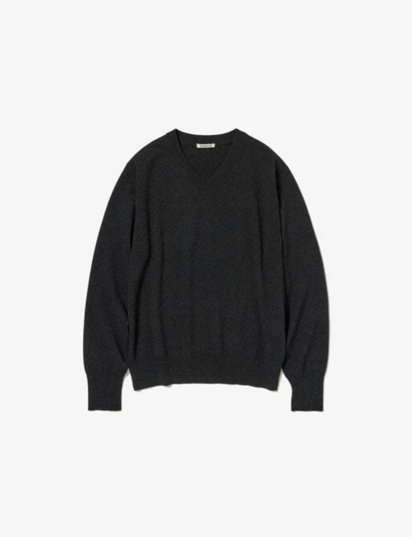 トップス AURALEE HIGH TWIST WOOL KNIT V-NECK P/O4