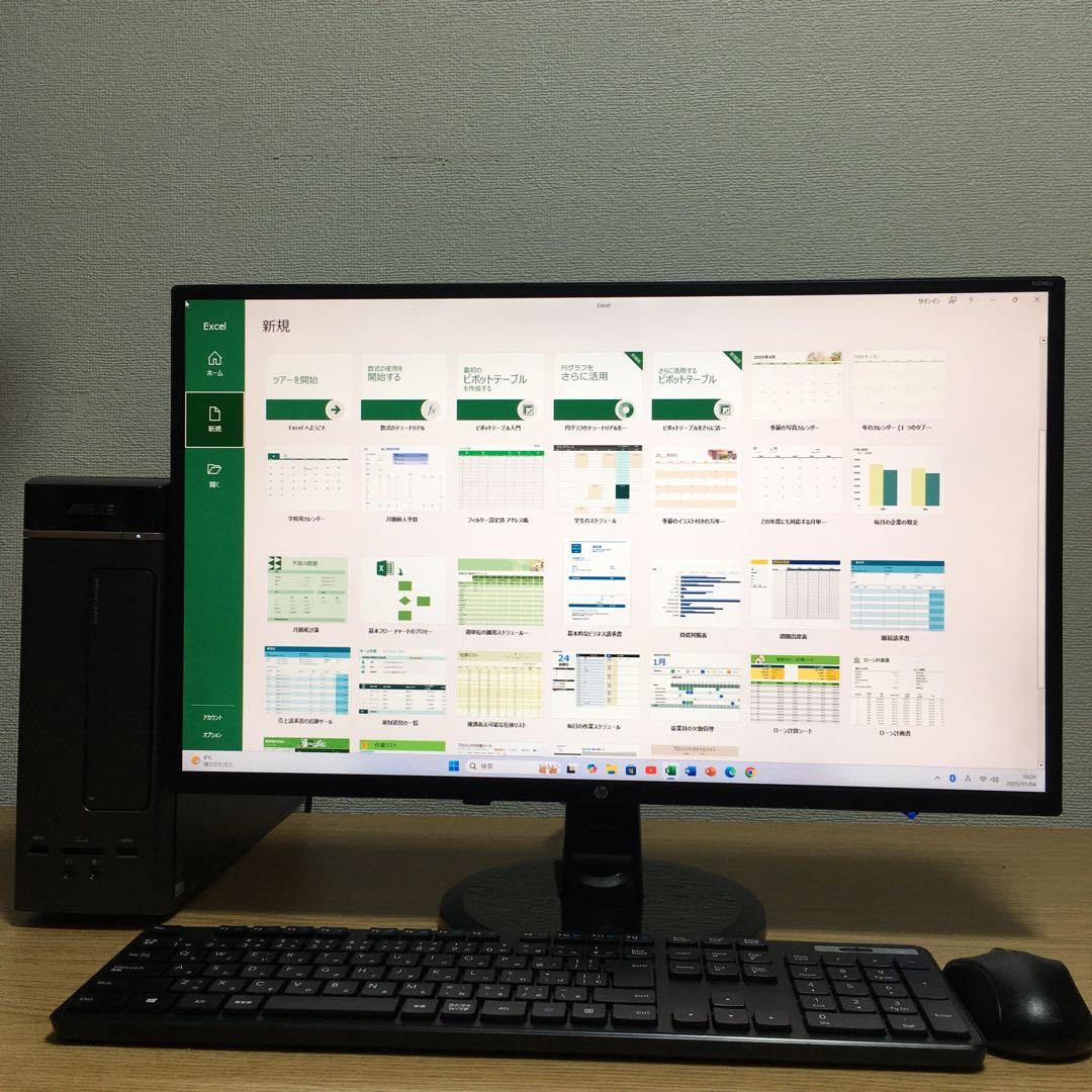 取扱説明書付き ASUS デスクトップ フルセット Win11 23.8'モニタ