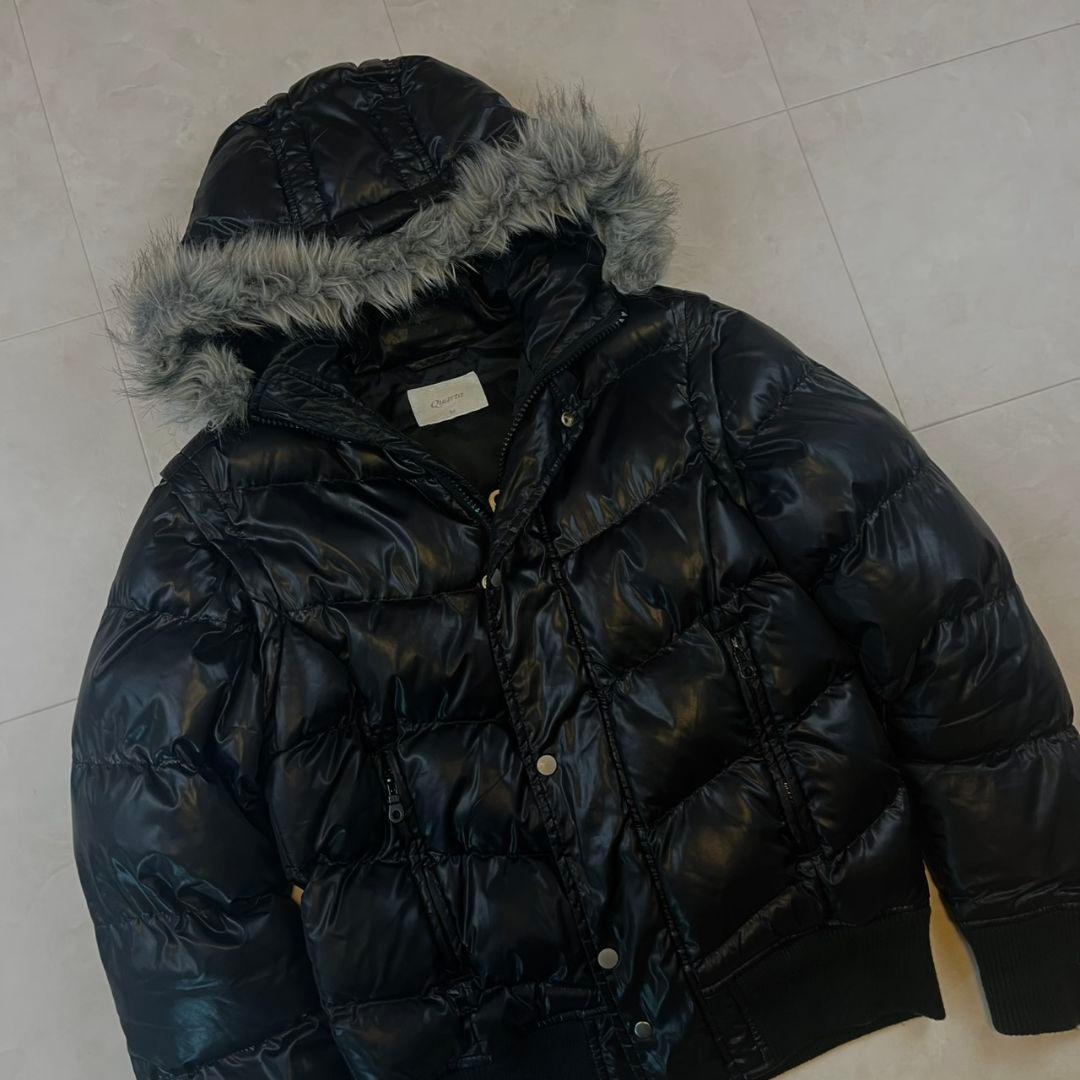 00's アーカイブ 3way中綿ジャケット ブラック y2k 光沢　M