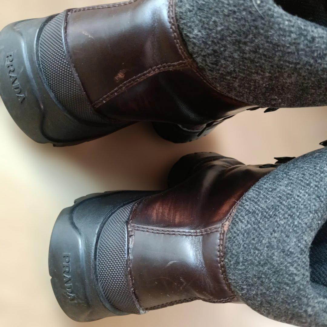 週末SALE✮　PRADA　美品　ブーツ　ショート　トレッキング　ワーク　プラダ