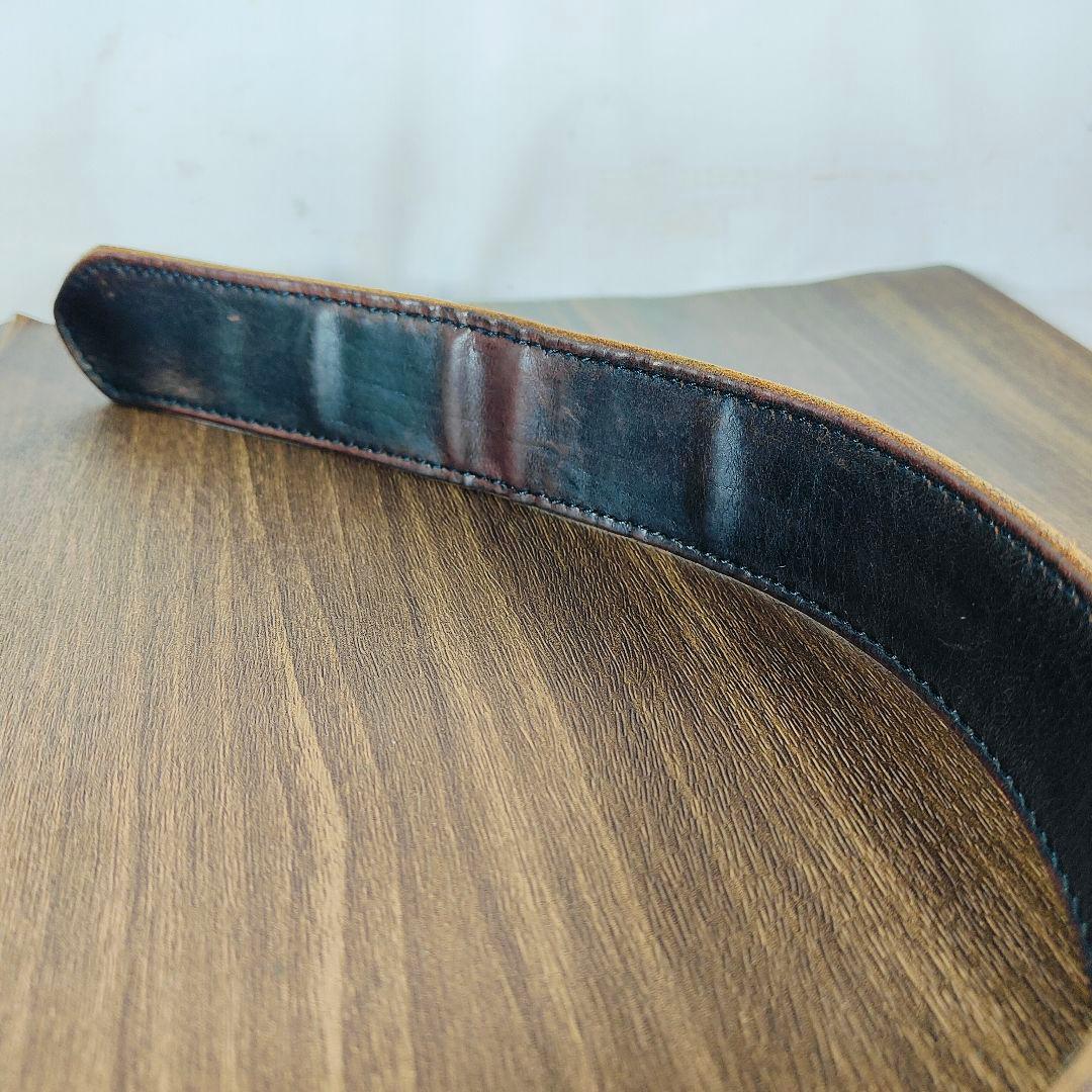 【USA系ヴィンテージ】茶芯艶黒革 USA系　高級本革オイルドレザードレスベルト