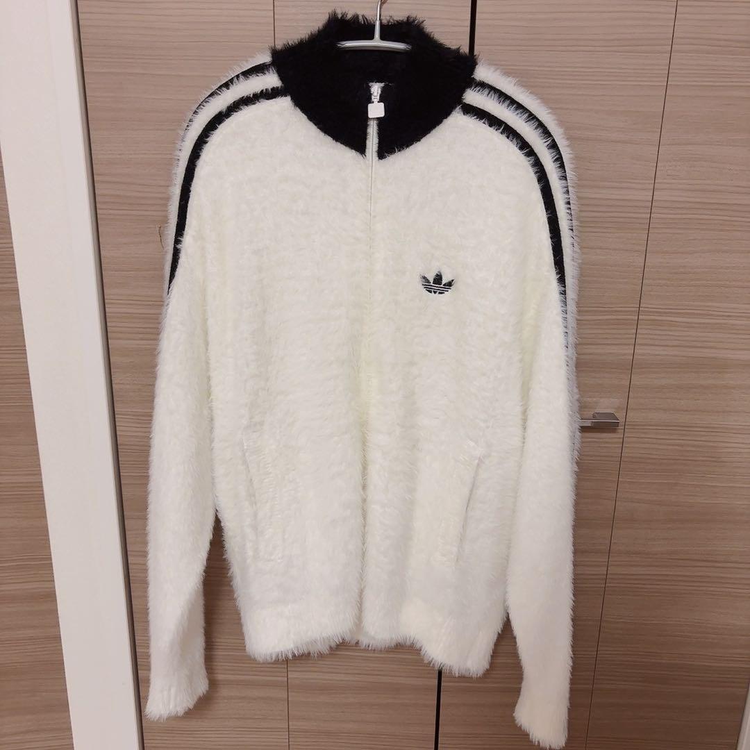 アディダス　フェイクモヘヤ クラシック トラック トップ　ジャケット　白