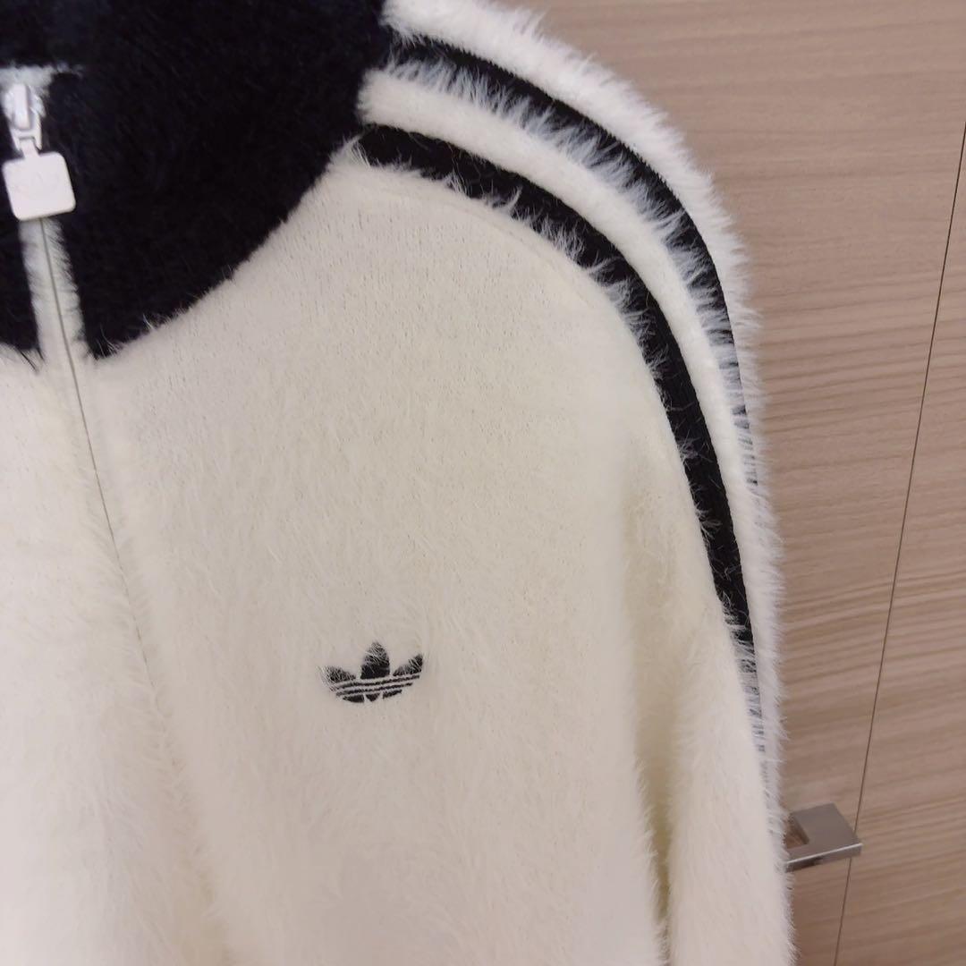 アディダス　フェイクモヘヤ クラシック トラック トップ　ジャケット　白