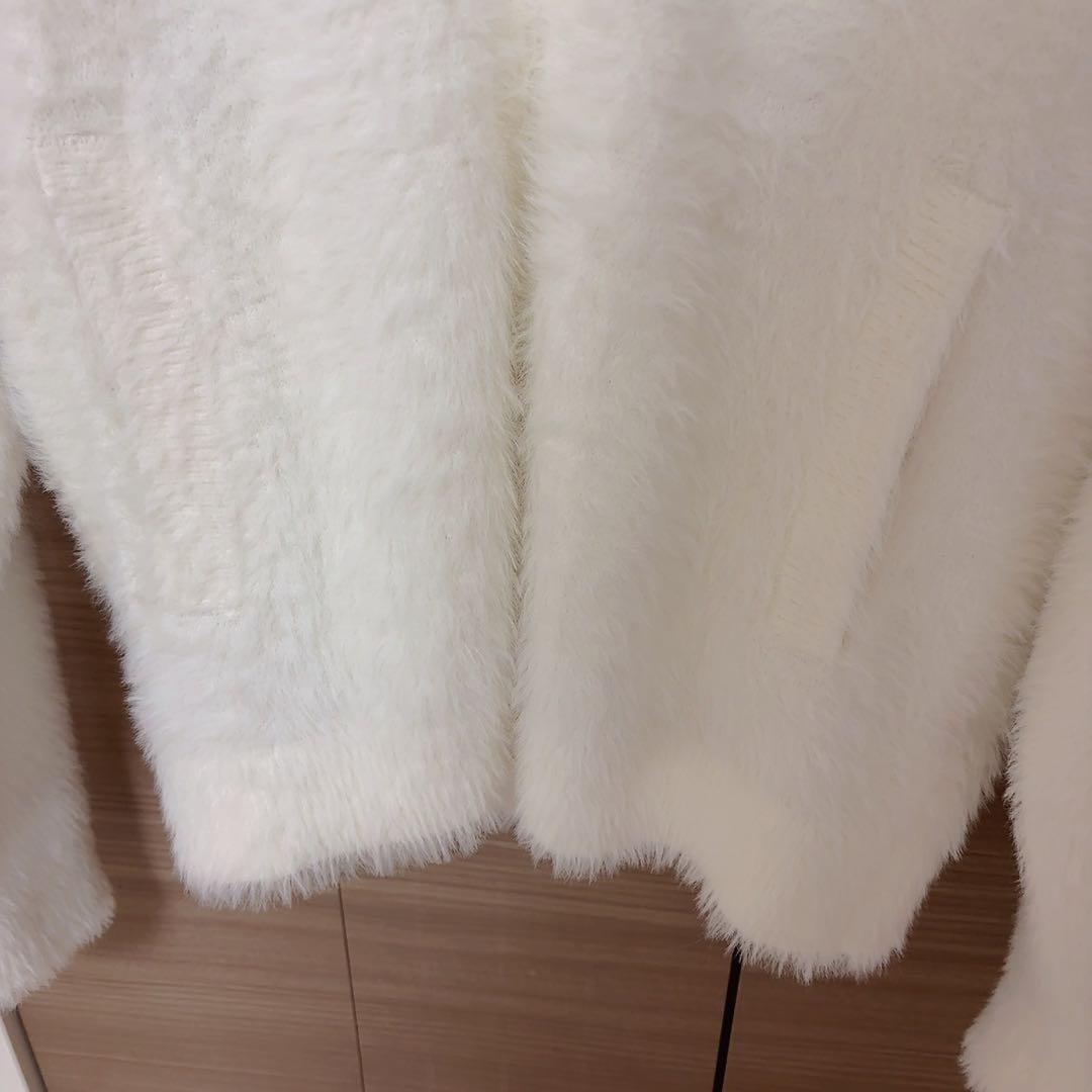 アディダス　フェイクモヘヤ クラシック トラック トップ　ジャケット　白