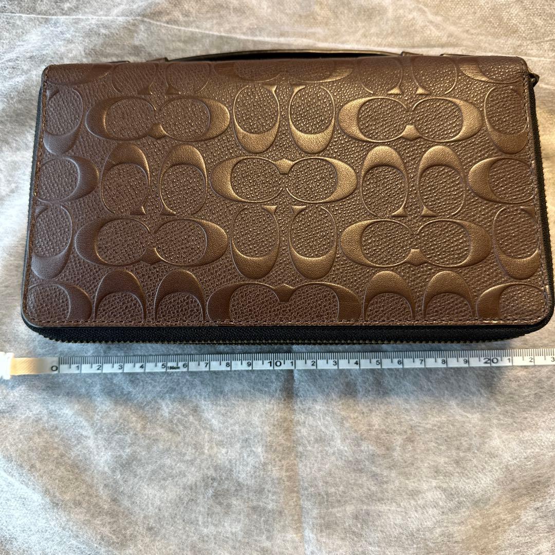 ダブル ジップ トラベル オーガナイザー シグネチャー レザー