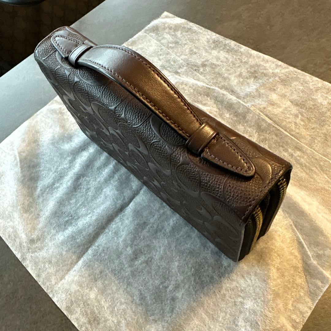 ダブル ジップ トラベル オーガナイザー シグネチャー レザー