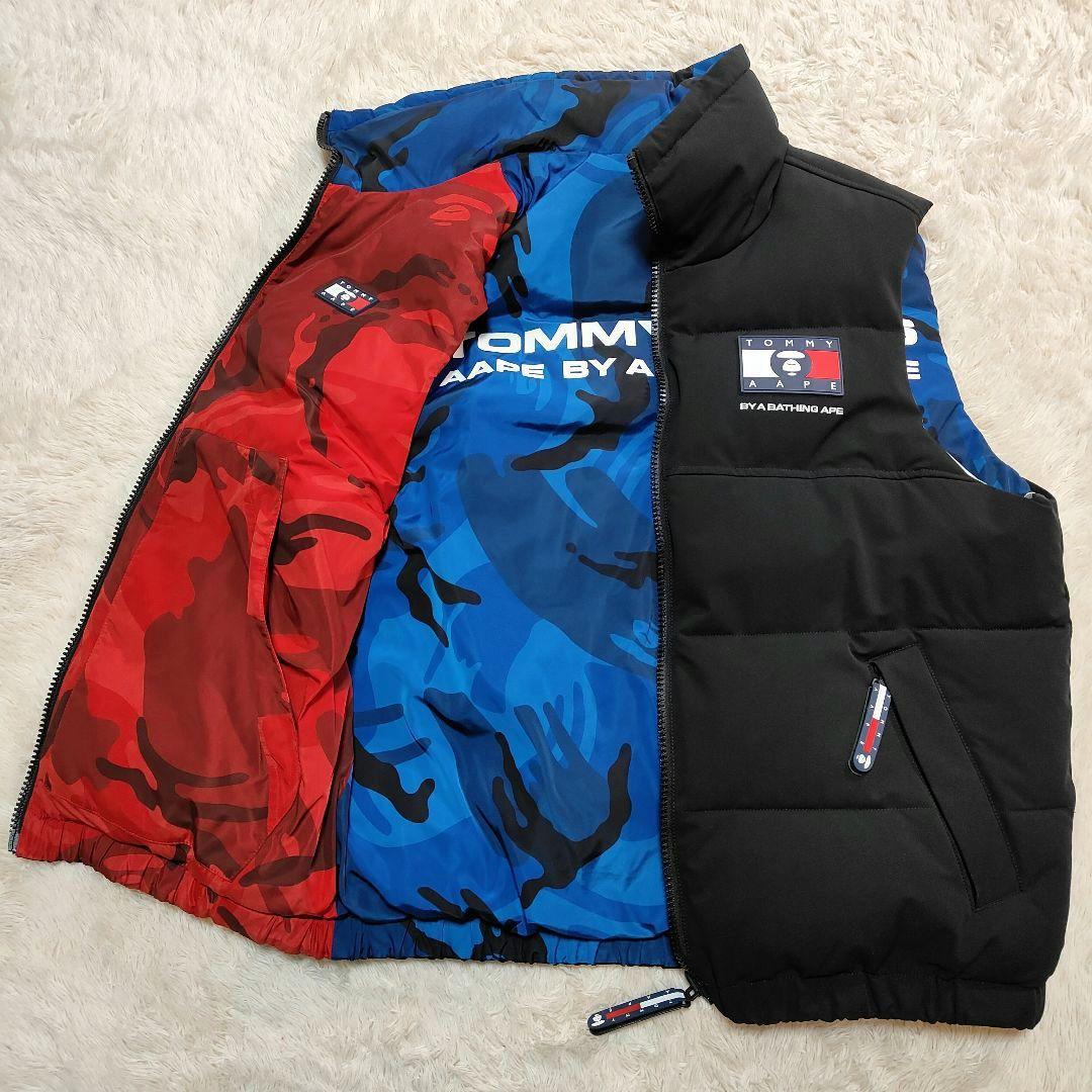 希少品✨新品級✨L相当✨エイプ トミー コラボ リバーシブル 中綿ベスト
