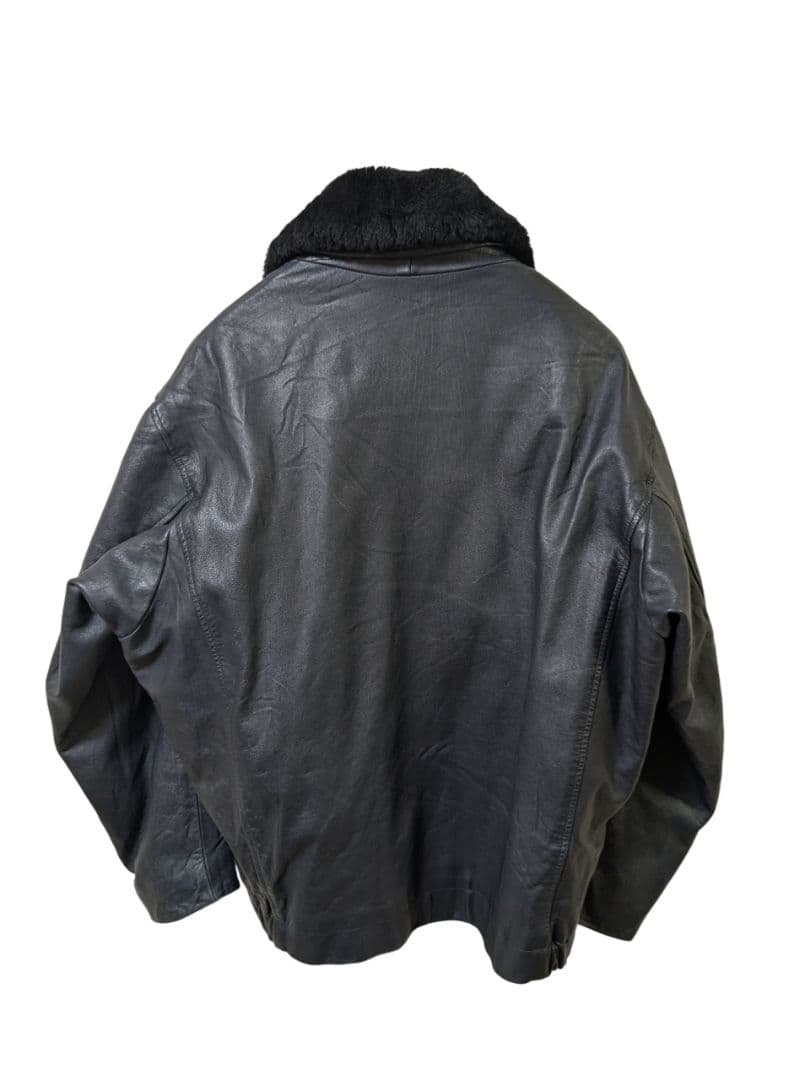 70s~80s フランス軍　パイロット　レザー フライトジャケット