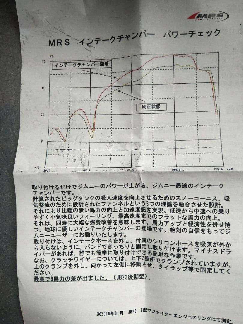 MRS インテークチャンバー JB23ジムニー（4〜10型）用
