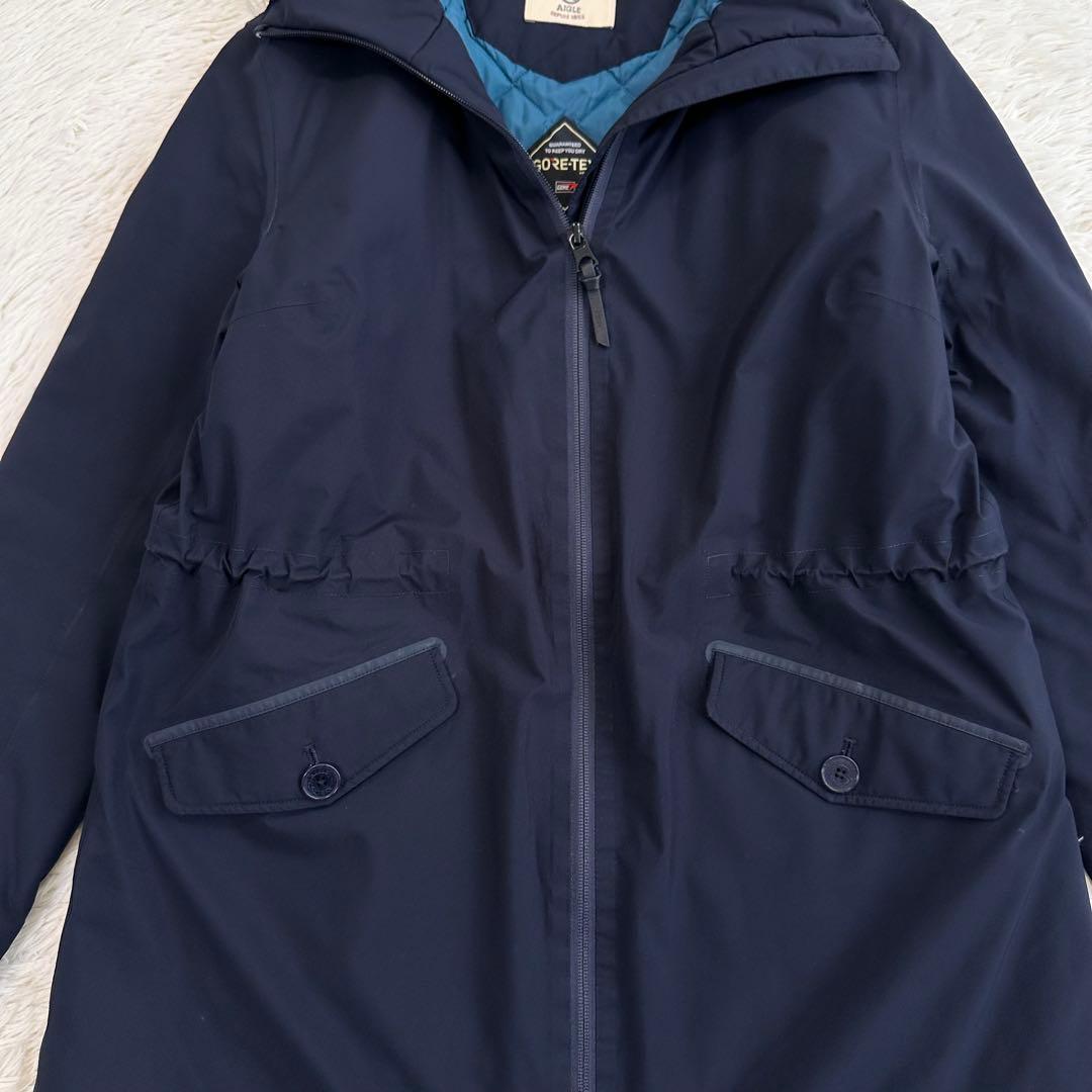 美品 エーグル 洗える ゴアテックス コート ジャケット キルティング 濃紺 L
