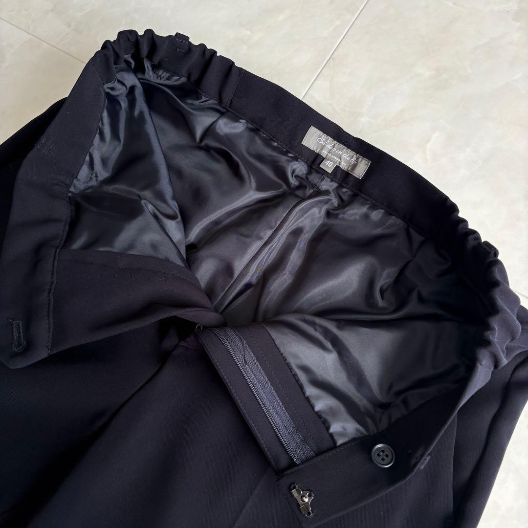 美品✨ユナイテッドアローズ ノーカラージャケット パンツ セットアップ 紺 40