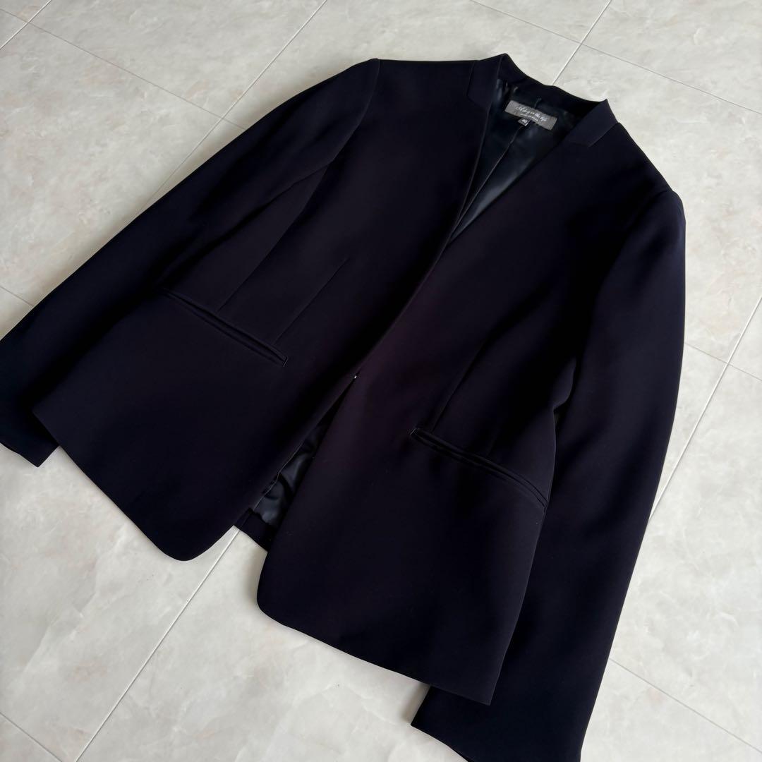 美品✨ユナイテッドアローズ ノーカラージャケット パンツ セットアップ 紺 40